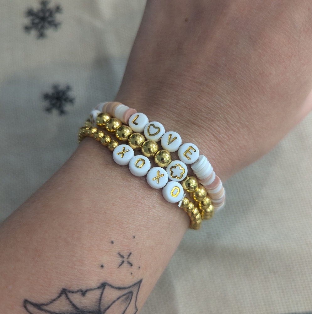 Three Handmade Beaded Bracelet Stack - Picture 2 of 5